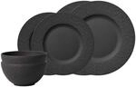 Villeroy & Boch Geschirr-Set "Basic-Set Manufacture Rock 6er Set schwarz"