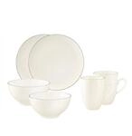 Seltmann Weiden Geschirr-Set "Fr&uuml;hst&uuml;cks-Set Savona Grey Line 6er Set creme"