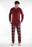 Schlafanzug TOM TAILOR "Rhodos", Herren, Gr. 50 (M), rot, mittel, karo,...