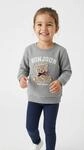Sweatshirt NAME IT "NMFREAR LS SWEAT BRU", M&auml;dchen, Gr. 104, grau melange,