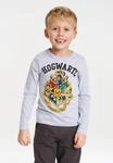 Langarmshirt LOGOSHIRT "Hogwarts", Jungen, Gr. 104, grau, 95% Baumwolle, 5%...