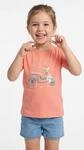 T-Shirt BLUE SEVEN, M&auml;dchen, Gr. 98, lachs, Single Jersey, Obermaterial: 100%