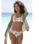Bustier-Bikini-Top LASCANA "Salsa", Damen, Gr. 40, Cup A/B, beige (creme bedruckt),
