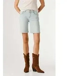 Shorts PEPE JEANS "denim shorts FITTED SHORT MW POPPY", Damen, Gr. 26, wei&szlig; (faded