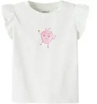 T-Shirt NAME IT "NMFFLITTAZ SS TOP BOX", M&auml;dchen, Gr. 92, wei&szlig; (cloud dancer),