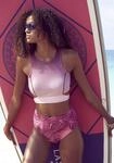 LASCANA ACTIVE Highwaist-Bikini-Hose "Coal" im Mustermix aus Palmen und Streifen