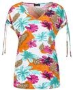 Print-Shirt GOLDNER "Kurzgr&ouml;&szlig;e Blusenshirt mit floralem Print", Damen, Gr. 19,