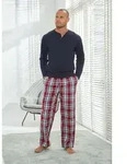 Pyjama H.I.S, Herren, Gr. 52/54 (L), bunt (marine, bordeaux), Jersey,...