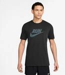 Laufshirt NIKE "M NK DF TEE RUN SWOOSH", Herren, Gr. S, schwarz, mineral,