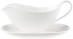 Villeroy & Boch Sauciere "Sauciere mit Untertasse Anmut wei&szlig;" 2 Sp&uuml;lmaschinenfest,