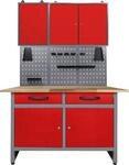 ONDIS24 Werkstatt-Set 120 cm, mit Lochwandsystem inkl. Haken
