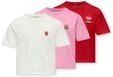 T-Shirt KIDS ONLY "KOGREX S/S PRINTED TOP JRS 3-PACK", M&auml;dchen, Gr. 122/128,