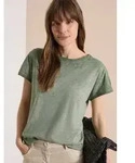 T-Shirt CECIL, Damen, Gr. M (40), khaki, Web, 100% Baumwolle, meliert, comfort...