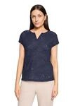 Kurzarmshirt BETTY & CO "Damen mit V-Ausschnitt", Damen, Gr. S, dunkelblau,