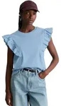 T-Shirt MARC O'POLO DENIM "aus weichem Rippjersey", Damen, Gr. XXS, flaxflower...