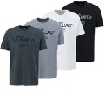 T-Shirt S.OLIVER "T-Shirt Logo T-Shirt 4er Pack", Herren, Gr. M, bunt (wei&szlig;,