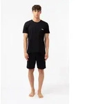 Schlafanzug FILA "MAN JERSEY PYJAMAS", Herren, Gr. S, schwarz, Jersey,...