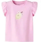 T-Shirt NAME IT "NMFFLITTAZ SS TOP BOX", M&auml;dchen, Gr. 92, rosa (pirouette),...