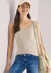Tr&auml;gertop CECIL, Damen, Gr. L (42), grain beige, schwarz, Web, 100% Baumwolle,