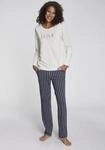 Pyjama VIVANCE DREAMS, Damen, Gr. 44/46, wei&szlig;, dunkelblau, gestreift, Single...