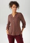 Schlupfbluse ANISTON CASUAL, Damen, Gr. 42, schwarz, wei&szlig;, rot, dunkelbraun,