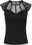 Spitzenshirt ONLY "ONLEMILIE S/L DETAIL TOP CS JRS", Damen, Gr. XS, schwarz,...