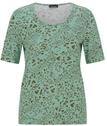 Kurzarmshirt GOLDNER "Kurzgr&ouml;&szlig;e Viskoseshirt im Leo Look", Damen, Gr. 19,...