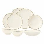 Seltmann Weiden Geschirr-Set "Einsteiger-Set Savona Goldlinie 8er Set creme"