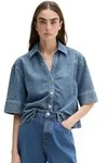 Jeansbluse MARC O'POLO "aus Organic Cotton-Lyocell-Mix", Damen, Gr. XS, medium...