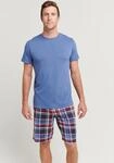 Shorty JOCKEY "Everyday", Herren, Gr. L, blau (blau check), Single Jersey,