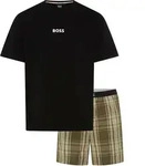 Pyjama BOSS "Easy Short Set", Herren, Gr. M, open gr&uuml;n 348, Jersey,...