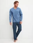 Schlafanzug CALIDA "Relax Imprint 2", Damen, Gr. L (52/54), coronet blau, Single