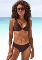 Triangel-Bikini-Top LASCANA "Fay", Damen, Gr. 42, Cup A/B, braun, Obermaterial:...
