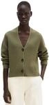 Cardigan MARC O'POLO "aus Heavy-Weight-Organic-Cotton", Damen, Gr. XXS, pure sage,