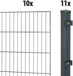 GARDEN N MORE Einstabmattenzaun "Standard" 10 Elemente f&uuml;r 20 m, LxH: 200 x...