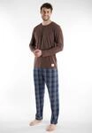 Schlafanzug TOM TAILOR "Rhodos", Herren, Gr. 50, braun (braun, mittel, karo),...