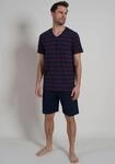 Shorty BUGATTI, Herren, Gr. 48, rot (rot, dunkel, ringel), Single Jersey,