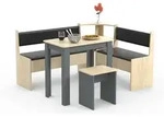 Essgruppe VCM "Eckbankgruppe Sitzgruppe Esal Mini", braun (anthrazit, honig, eiche),