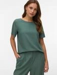 Blusenshirt VERO MODA "VMMYMILO SS O-NECK TOP WVN GA", Damen, Gr. XS, laurel...