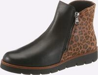 Stiefelette HEINE, Damen, Gr. 35, schwarz, camel, Leder, Rindsleder, Schuhe
