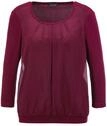Kurzarmbluse GOLDNER "Kurzgr&ouml;&szlig;e Chiffon-Shirt mit 3/4-Arm, Rundhals", Damen,...