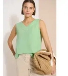 Blusentop CECIL, Damen, Gr. XL (44), juicy lime, Web, 100% Baumwolle, unifarben,