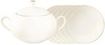Seltmann Weiden Geschirr-Set "Suppen-Set Savona Goldlinie 7er Set creme"
