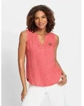Blusentop CASUAL LOOKS, Damen, Gr. 50, orange (koralle, wei&szlig;, bedruckt), 100%