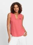 Blusentop CASUAL LOOKS, Damen, Gr. 50, orange (koralle, wei&szlig;, bedruckt), 100%
