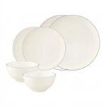 Seltmann Weiden Geschirr-Set "Basic-Set Savona Grey Line 6er Set creme"