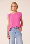 Kurzarmbluse STREET ONE STUDIO, Damen, Gr. 34, simply pink, Stoff, 100% Viskose,