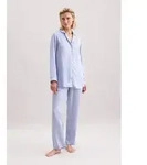 Pyjama SEIDENSTICKER, Damen, Gr. 38, blau, 100% Modal, gestreift, Homewear-Sets