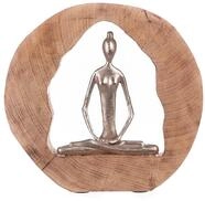GILDE Dekofigur "Skulptur Health, silber/natur" silberfarben/natur, Aluminium