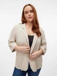 Kurzblazer VERO MODA CURVE "VMCJESMILO 3/4 BLAZER WVN GA NOOS CUR", Damen, Gr. 46,